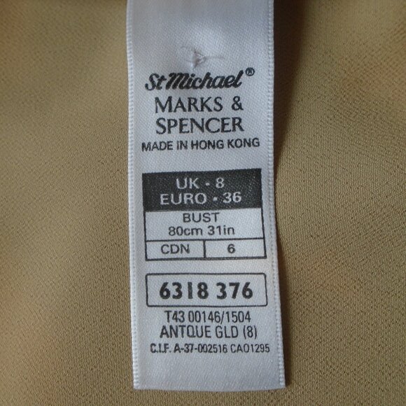 MARKS AND SPENCER LONG SLEEVE LADIES BLOUSE SIZE MEDIUM COLOUR ANTIQUE GOLD - Picture 3 of 3